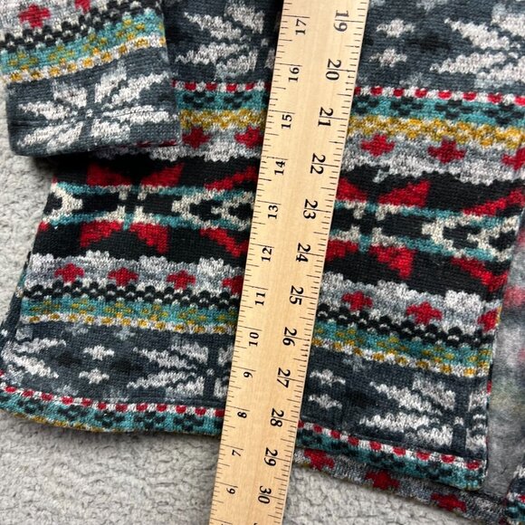 One World Jacket Womens Small Aztec Tribal Print Frog Closure Boho Mock Neck - Picture 3 of 6